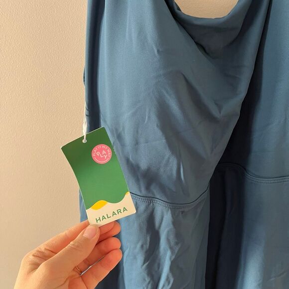 NWT Halara Twisted Backless Active Dress Blue Size 3X Athleisure Mini - Picture 9 of 10